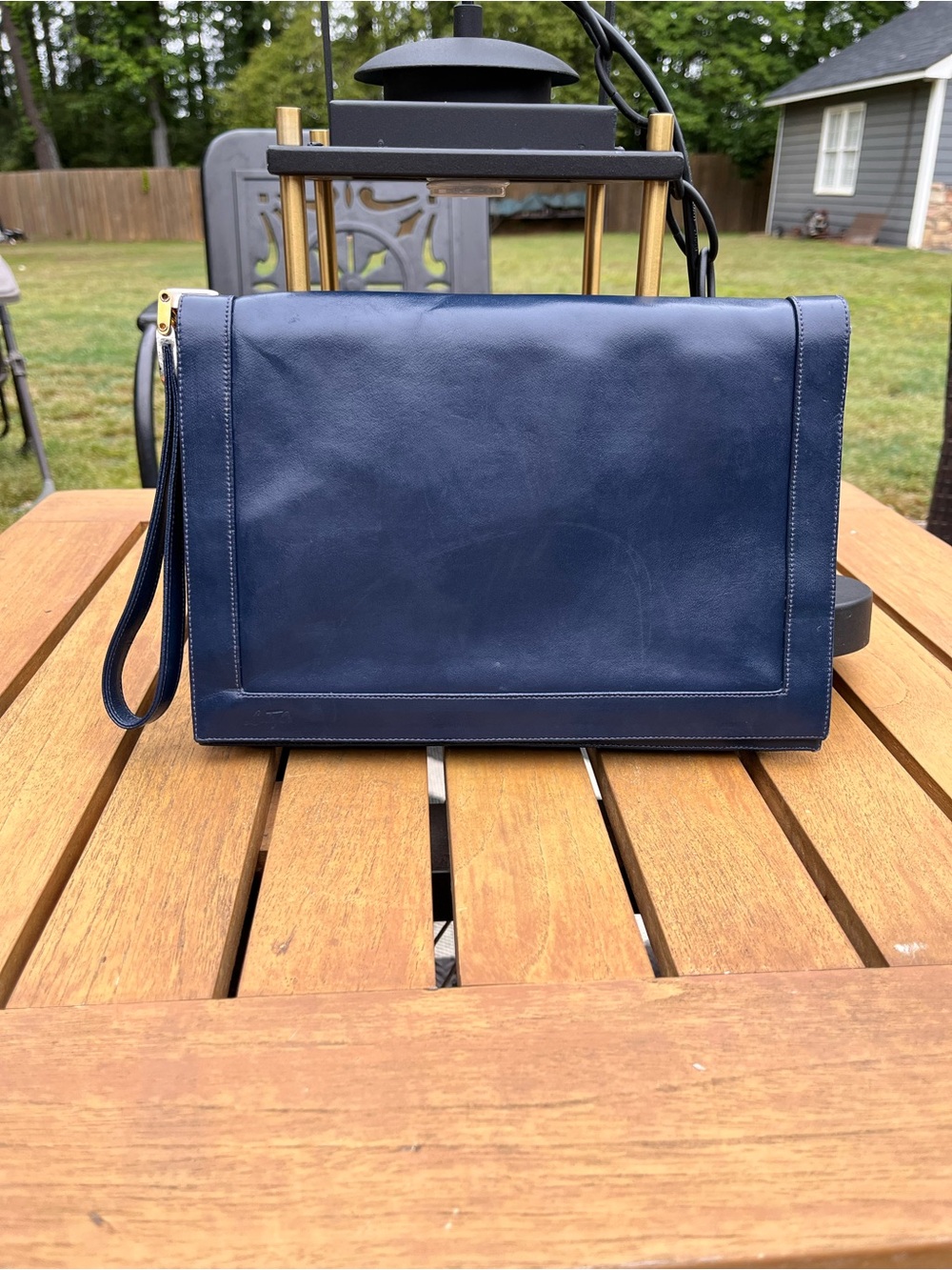 Vintage Lou Taylor Navy envelope clutch
